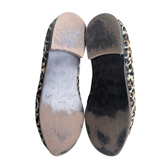 By Paige Mini leopard Needlepoint Loafers Flats Shoes 8.5 EUC brown black - Picture 7 of 9